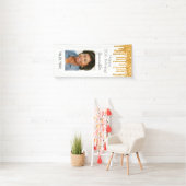 Banderoles Anniversaire fête blanche or photo parties scintil (En situation)