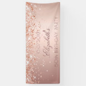 Banderoles Anniversaire fête rose or rousse parties scintilla (Vertical)