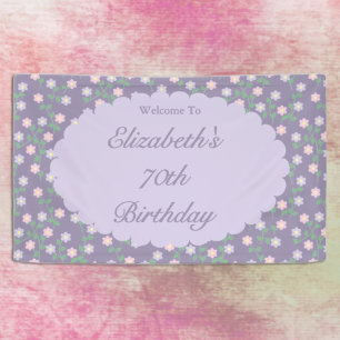 Banderoles Anniversaire Fleur Foncé