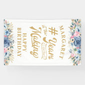 Banderoles Anniversaire Floral Retro Script ANNÉES DANS LA FA (Horizontal)