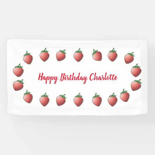 Banderoles Anniversaire fraise (Horizontal)
