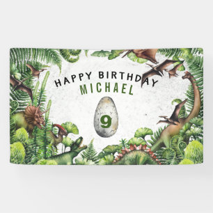 Banderoles Anniversaire Garçon Dinosaure T-Rex Tout Âge