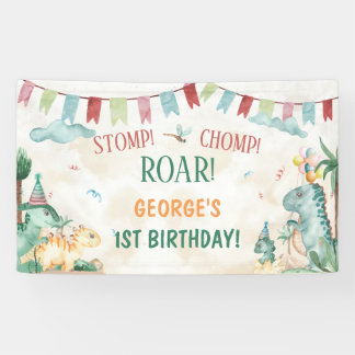 Banderoles Anniversaire Garçon Dinosaures Mignons Pataugent M