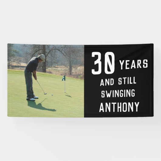 Banderoles Anniversaire Golfer Funny 30e heureux Pour lui Par (Horizontal)