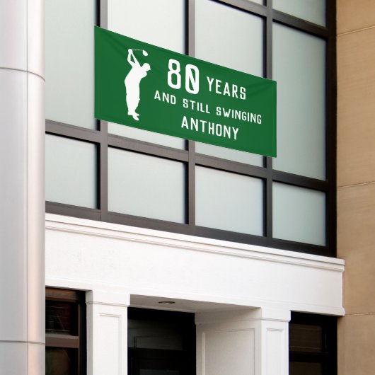 Banderoles Anniversaire Golfer Funny 80e heureux Papa Par Spo (Bâtiment extérieur)