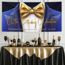 Anniversaire Homme Tuxedo Bleu Royal Or