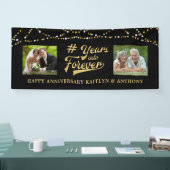 Banderoles Anniversaire Lumière Or des années photo en jamais (Salon professionnel)