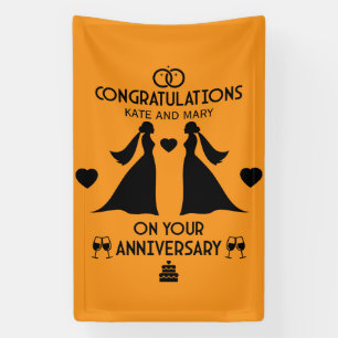 Banderoles Anniversaire Mariage des filles gays