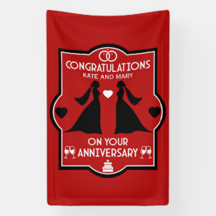 Banderoles Anniversaire Mariage des filles gays