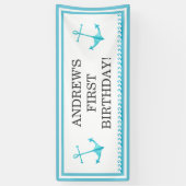 Banderoles Anniversaire nautique de bleu d'Ancre et de ciel (Vertical)