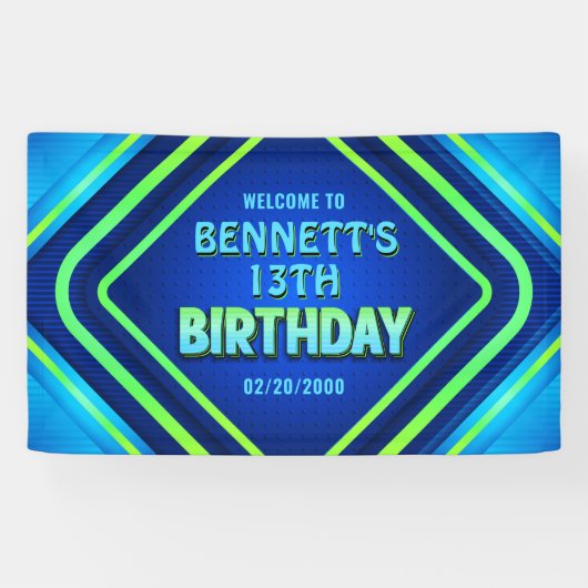 Banderoles Anniversaire Neon (Horizontal)
