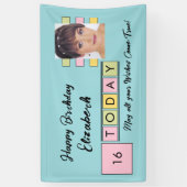 Banderoles Anniversaire n'importe quel âge ajouter nom photo (Vertical)