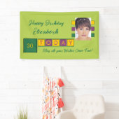 Banderoles Anniversaire n'importe quel âge ajouter nom photo  (En situation)