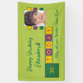 Banderoles Anniversaire n'importe quel âge ajouter nom photo  (Vertical)