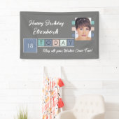 Banderoles Anniversaire n'importe quel âge ajouter nom photo (En situation)