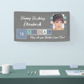 Banderoles Anniversaire n'importe quel âge ajouter nom photo (Salon professionnel)