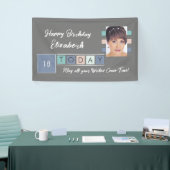 Banderoles Anniversaire n'importe quel âge ajouter nom photo (Salon professionnel)