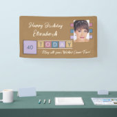 Banderoles Anniversaire n'importe quel âge ajouter photo nom  (Salon professionnel)