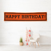 Banderoles Anniversaire orange inspiré par Designer (En situation)