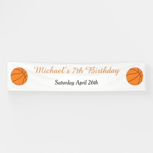 Banderoles Anniversaire Orange Sports Basket (Horizontal)