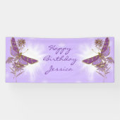 Banderoles Anniversaire Papillon Violet (Horizontal)