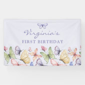 Banderoles Anniversaire Papillon Violet (Horizontal)