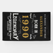 Banderoles Anniversaire personnalisé 1990 Ajouter Votre Nom L (Horizontal)