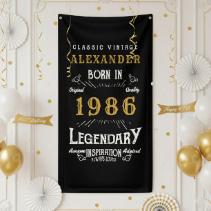 Banderoles Anniversaire Personnalisé 40 Ans Né en 1986 Soirée