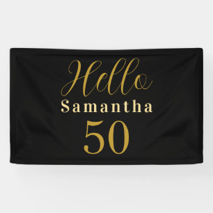 Banderoles Anniversaire personnalisé 50e anniversaire Black G