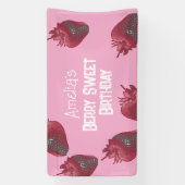 Banderoles Anniversaire personnalisé de fraises (Verticale)