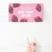 Banderoles Anniversaire personnalisé de fraises (Insitu)