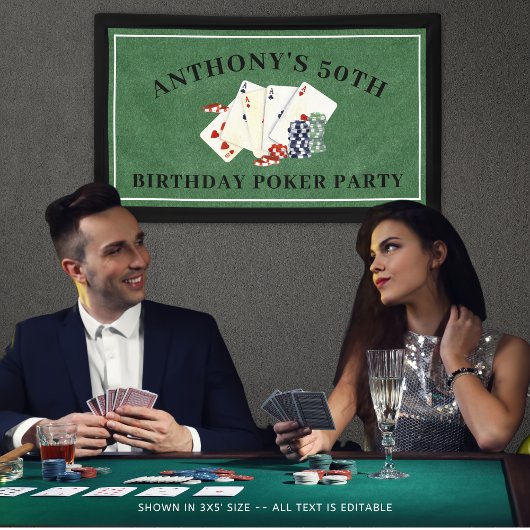 Banderoles Anniversaire Poker Casino Vegas