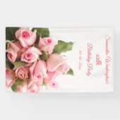 Banderoles Anniversaire romantique de bouquet de rose de rose (Horizontal)