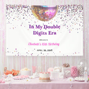 Banderoles Anniversaire Rose Disco Branché À Mon Ère De Doubl