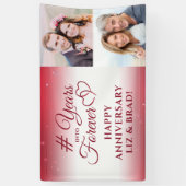 Banderoles Anniversaire Ruby Hearts ANNÉES À JAMAIS (Vertical)