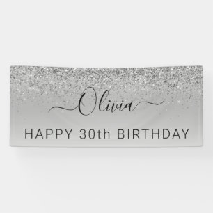 Banderoles Anniversaire Silver Parties scintillant Girl Moder