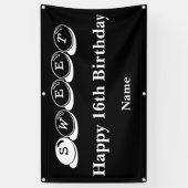 Banderoles Anniversaire Sweet 16 (Vertical)