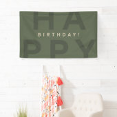 Banderoles Anniversaire vert olive minimaliste moderne (En situation)