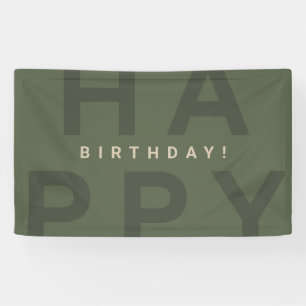 Banderoles Anniversaire vert olive minimaliste moderne