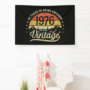 Banderoles Anniversaire Vintage 1976 50 Ans 50ème