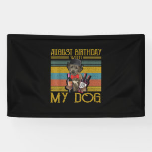 Banderoles Août Anniversaire Avec Mon Irlandais Wolfhound Dog