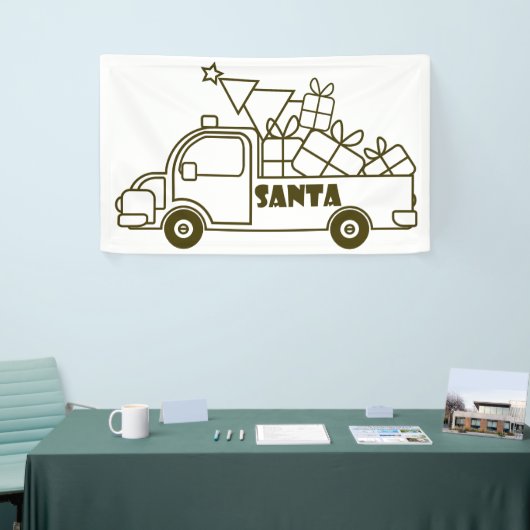 Banderoles Aperçu camion de Noël Père Noël vue côté voiture (Salon professionnel)