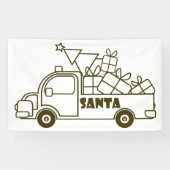 Banderoles Aperçu camion de Noël Père Noël vue côté voiture (Horizontal)