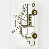 Banderoles Aperçu camion de Noël Père Noël vue côté voiture (Vertical)