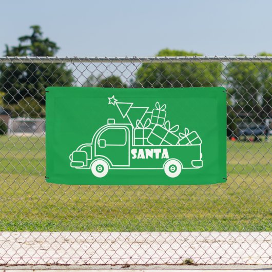 Banderoles Aperçu camion de Noël Père Noël vue côté voiture (Insitu)