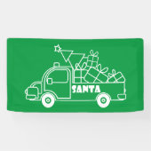 Banderoles Aperçu camion de Noël Père Noël vue côté voiture (Horizontal)