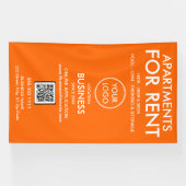 Banderoles Appartements à louer Logo Orange Moderne Code QR (Horizontal)