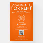 Banderoles Appartements à louer Logo Orange Moderne Code QR (Verticale)