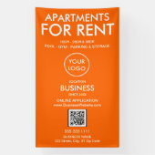Banderoles Appartements à louer Moderne Orange Logo Code QR (Verticale)