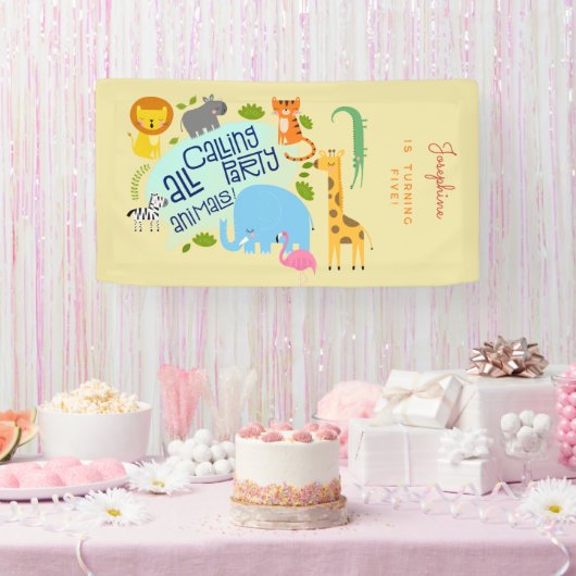 Banderoles Appel à tous les animaux de la partie anniversaire (Fête)